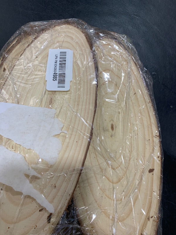 Photo 1 of 10 PCS Oval Wood Slices, Length 12 Inch and Width 3.9-4.7 Inch Craft Wooden Slices, Natural Unfinished Wood Slices for DIY Wedding