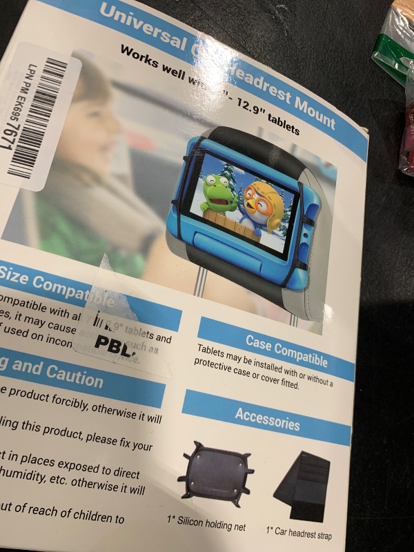 Photo 1 of WONNIE Tablet Holder for Car, Upgraded iPad Holder for Car Mount Headrest, iPad Mount Back Seat for Kids with Anti-Slip Strap, Silicone Holding Net/Fits All 7-12.9'' Tablets