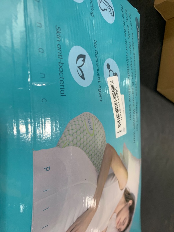 Photo 1 of Oternal Pregnancy Pillow for Pregnant Women – Comfortable Maternity Pillow for Side Sleepers, Supports Back, Belly, HIPS, and Legs, with Removable & Adjustable Cover