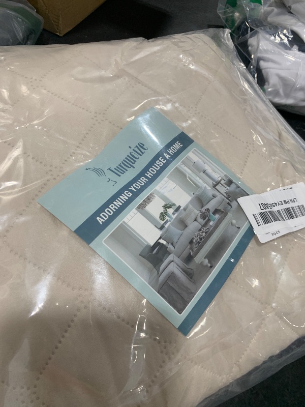 Photo 1 of Turquoize 100% Waterproof Sofa Covers Chair Cover Slipcover Couch Protector Triple Non-Slip Sofa Slipcover for 1 Cushion Furniture Protector for Pets, Kids,Dog (Chair 23", Ivory)