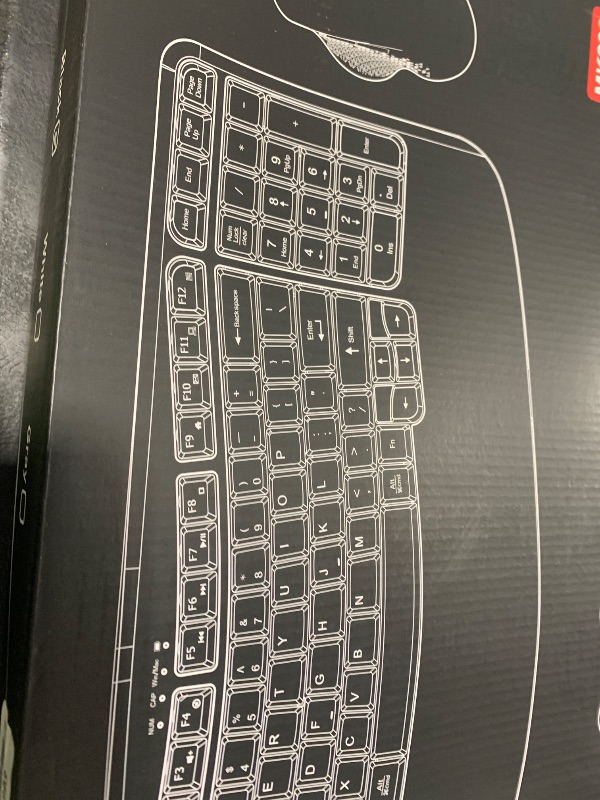 Photo 1 of Wireless Keyboard and Mouse Combo, 2.4G Wave Keys Ergonomic Keyboard with Wrist Rest and 3 Level DPI Advanced Wireless Ergonomic Mouse, Natural Typing for Windows, Mac OS Desktop Laptop