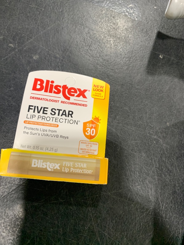 Photo 1 of Blistex Five Star Lip Protection Balm, 0.15 Ounce ? Wind & Water-Resistant Lip Care, Broad Spectrum SPF 30 Sun Protection, Soothes Cold Chapped Lips, Hydrating Lip Treatment, Holds in Moisture