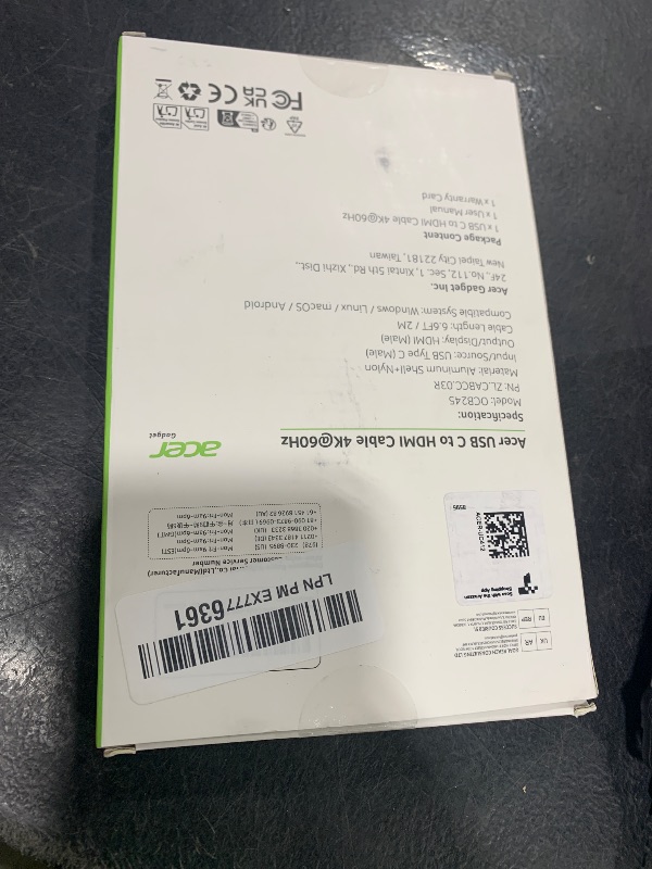 Photo 1 of Acer USB C to HDMI Cable for Home Office 6.6FT (4K@60Hz), High-Speed Type C to HDMI 2.0 Braided Cord, Thunderbolt 4/3 Compatible with MacBook, iPhone 16/15 Pro/Max, iMac, iPad Pro, Galaxy S24, Surface