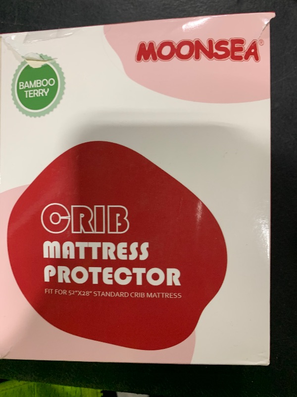 Photo 1 of Moonsea Crib Mattress Protector Waterproof,Mattress Cover Protector, Smooth Top Mattress Protector for Kids, Breathable Skin Friendly and Noiseless Fitted Sheet,Viscose Terry Top,1 Pack