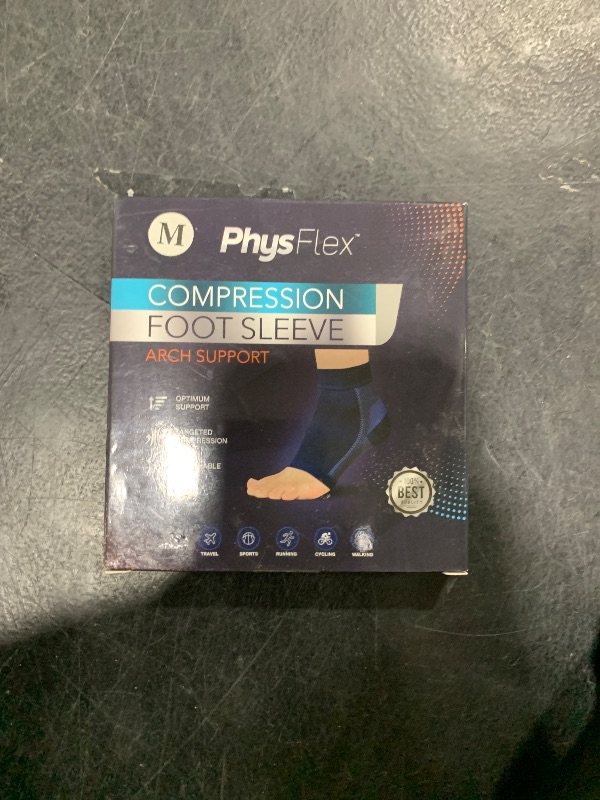 Photo 1 of PhysFlex Compression Socks for Plantar Fasciitis, Achilles Tendonitis Relief - (1 Pair) Ankle Compression Sleeve for Heel Spurs, Foot Swelling & Fatigue - Arch Support Brace for Everyday Use
