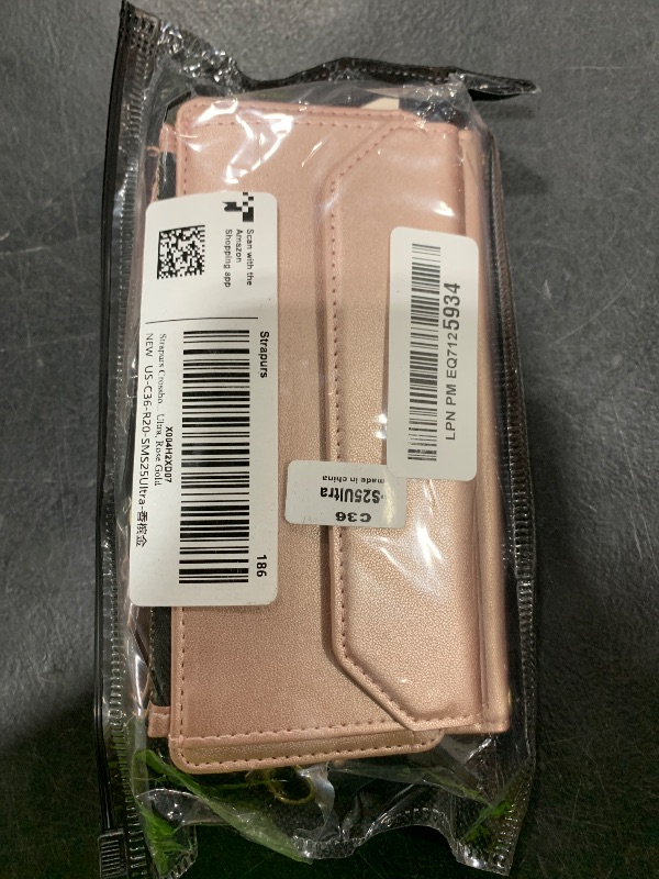 Photo 1 of Strapurs Wallet Case Compatible with Samsung Galaxy S25 Ultra 5G RFID Blocking 10-Card Holder Soft PU Leather Magnetic Snap Strap Zipper Pocket Phone Case Fit for Galaxy S25 Ultra - Rose Gold
