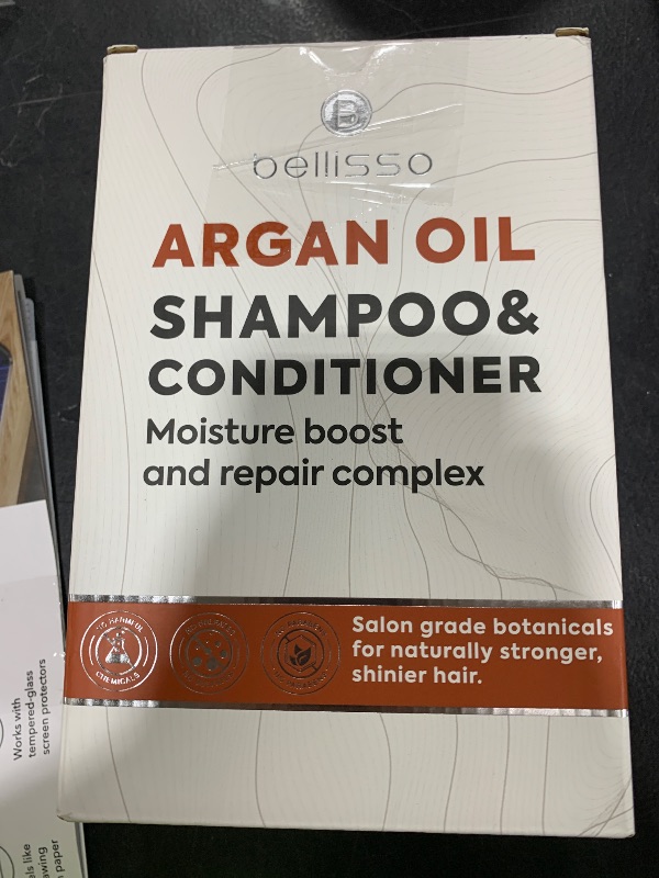 Photo 1 of Moroccan Argan Oil Shampoo and Conditioner Set - Sulfate Free with No Parabens - Botanicals for Women and Men - Professional Moisturizing, Anti Frizz, Hydrating Solution for Dry, Wavy and Curly Hair