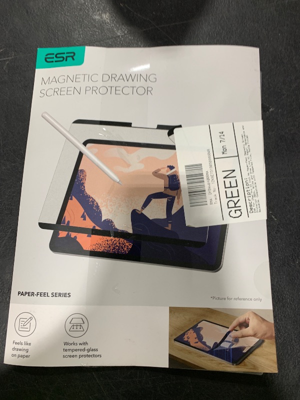 Photo 1 of ESR for iPad Pro 13 Inch M4 Paper-Feel Magnetic Screen Protector 2024, Write and Draw Like on Paper, Detachable and Reusable, Compatible with Tempered Film, Matte Finish