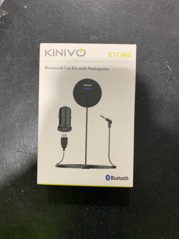 Photo 1 of Kinivo BTC480 Aux Car Adapter (Bluetooth Car Kit with 3.5mm Port, Dual Phone Connection, Magnetic Mount, Dual-Port USB Charger, BT Wireless Reciever) Plug & Play for Hands-Free Calls, Stereo Audio