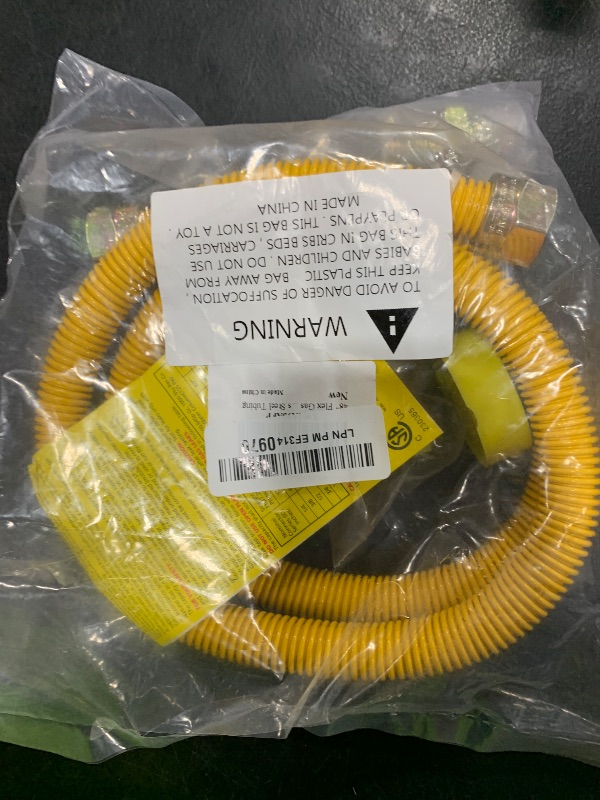 Photo 1 of 48" Flex Gas Line, Gas Dryer Connector Kit, Stove/Water Heater/Dryer Gas Line with Connectors 1/2" MIP 1/2"FIP 3/4"MIP, 5/8 in.OD(1/2 in. ID?Coated Corrugated Stainless Steel Tubing