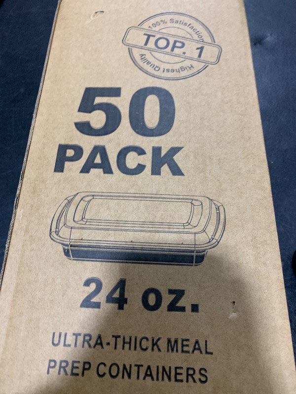 Photo 1 of vivigu 50 Pack 24 oz Meal Prep Containers, To Go Food Prep Containers Disposable, Plastic Take Out Food Storage Container Leakproof, BPA Free, Microwave Freezer Dishwasher Safe