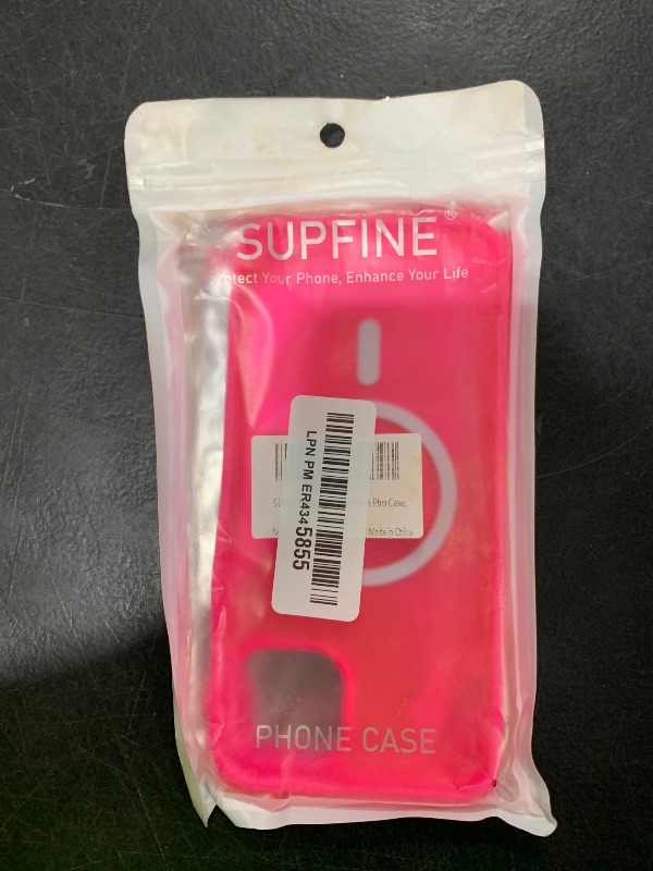 Photo 1 of SUPFINE Magnetic for iPhone 15 Plus Case & iPhone 14 Plus Case(Compatible with MagSafe)(Military Grade Drop Protection) Slim Translucent Shockproof with Anti-Fingerprint Phone Case,Hot Pink