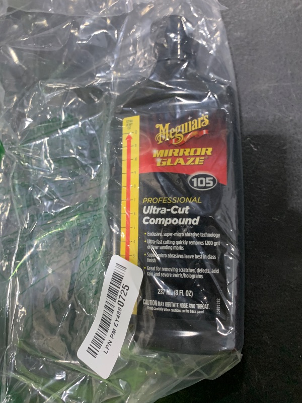 Photo 1 of Meguiar’s Mirror Glaze M105 Ultra-Cut Compound, Car Rubbing Compound for Removing Scratches and Heavy Swirls While Adding Shine, Safe and Effective on All Glossy Car Paint and Clear Coats, 8 oz