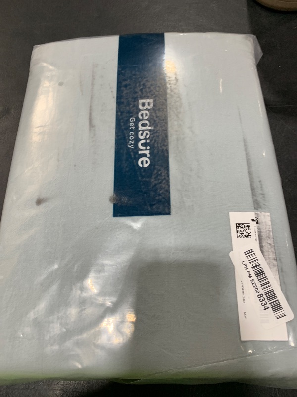 Photo 1 of Bedsure 100% Stone Washed Cotton Duvet Cover Queen - Cornflower Blue Minimalist Duvet Cover Linen Like for All Seasons - GentleSoft™ Plain Simple Bedding, 3 Pieces (Cornflower Blue, Queen, 90"x90")