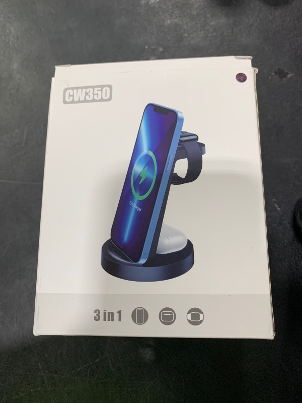 Photo 1 of 3 in 1 Charging Station for iPhone - Wireless Charger for Apple Products Multiple Devices - Charging Dock Stand for AirPods (for iPhone 16e 16 15 14 13 pro 12 11 X Max)