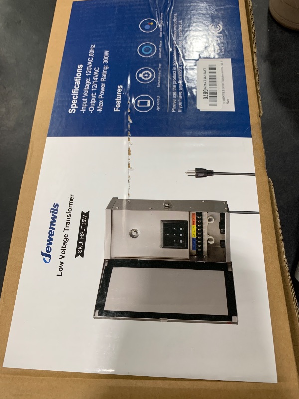 Photo 1 of DEWENWILS 300W Wi-Fi Low Voltage Landscape Transformer with 3 Zones, 2.4Ghz Smart Low Voltage Transformer for Outdoor Lights, 120V AC to 12V/14V AC, Work with Alexa & Google Assistant, FCC Listed
