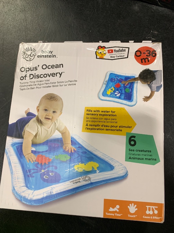 Photo 1 of Baby Einstein Large Tummy Time Water Play Mat for Babies 0-36 Months, Mess-Free Activity & Sensory Toy, Opus the Octopus, Blue