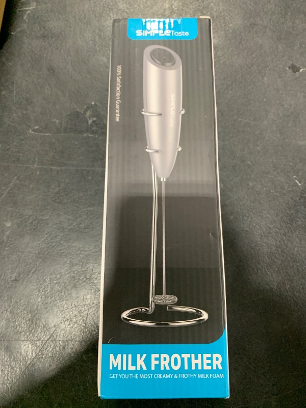 Photo 1 of SIMPLETaste Milk Frother Handheld Battery Operated Electric Foam Maker, Drink Mixer with Stainless Steel Whisk and Stand for Cappuccino, Bulletproof Coffee, Latte