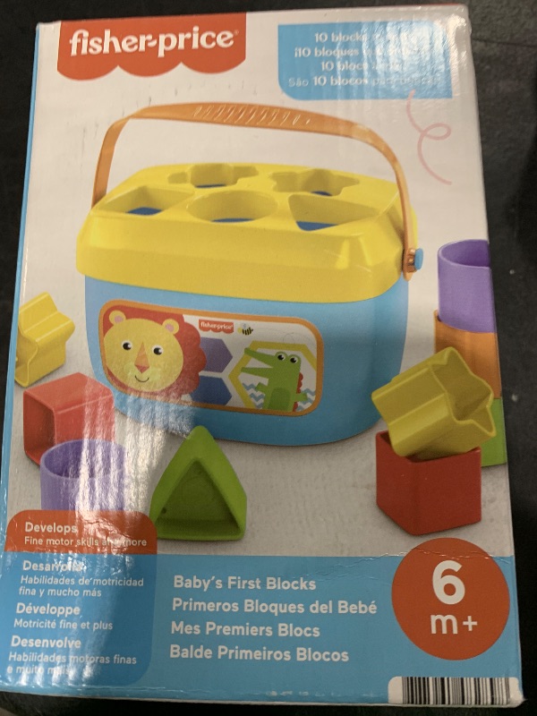 Photo 1 of Fisher-Price Stacking Toy Baby's First Blocks Set of 10 Shapes for Sorting Play for Infants Ages 6+ Months
