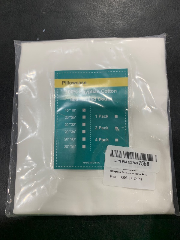 Photo 1 of 100% Egyptian Cotton Zippered Toddler Pillowcases Set of 2, 600 Thread Count Small Pillow Cases, Super Soft and Breathable Pillow Protector, 13x18 Inches (Stirpe White, Toddler)