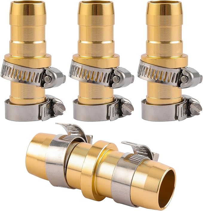 Photo 1 of 4 Pack Garden Hose Connector Repair Mender Kit with Stainless Clamp,Fits 3/4"-5/8" Water Hose Repair Fitting