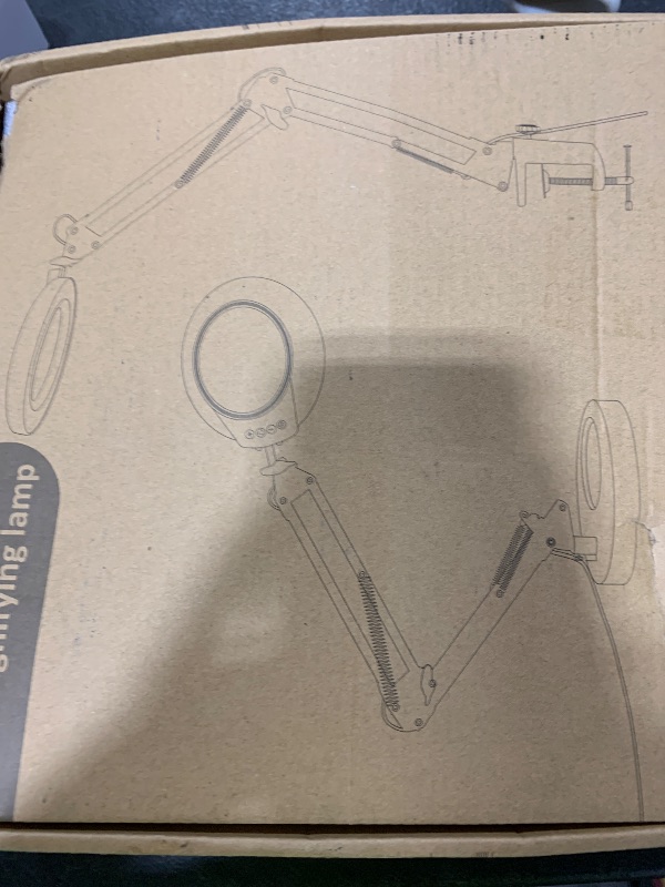 Photo 1 of 10X Magnifying Glass with Light and Stand, 2-in-1 Desk Lamp & Clamp Light, 5 Color Modes, Brightness Stepless Dimmable LED Lighted Magnifier Hands Free, Magnifier Lamp for Crafts - White