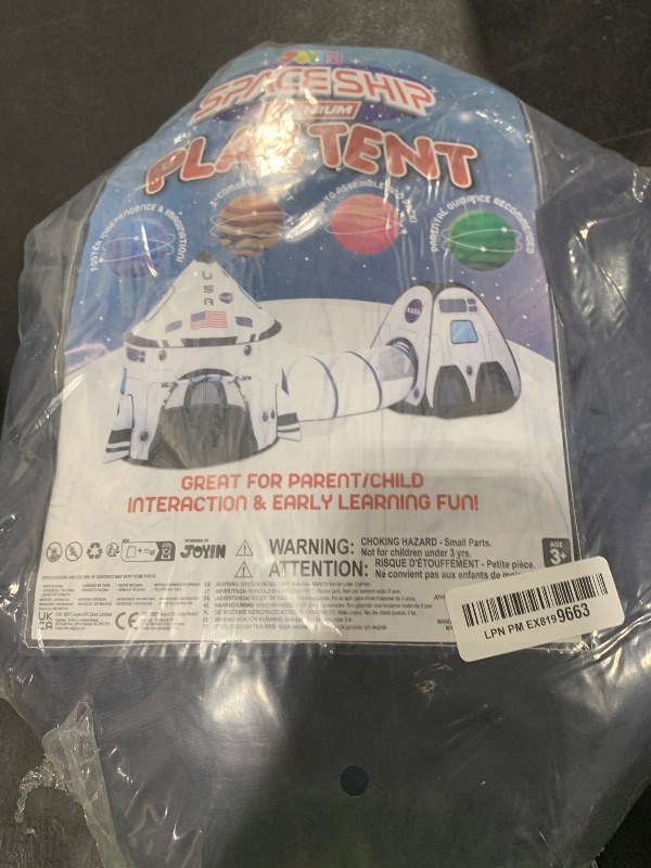 Photo 1 of JOYIN White Rocket Ship Pop up Play Tent with Tunnel and Playhouse Kids Indoor Outdoor Spaceship Tent Set