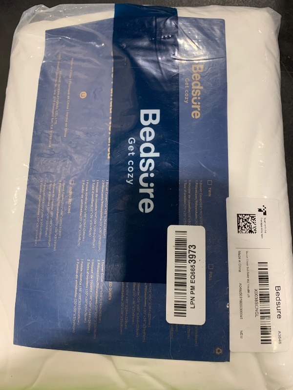 Photo 1 of Bedsure Duvet Cover California King Size - Soft Double Brushed Bedding Set for Kids & Adults, Zipper Closure, 3 Pieces, Includes 1 Duvet Cover (104"x98") & 2 Pillow Shams, NO Comforter, White