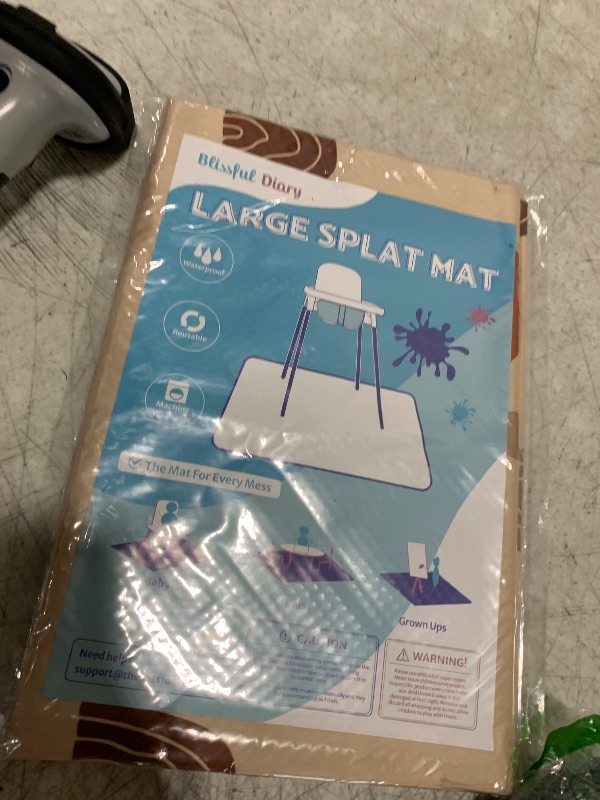 Photo 1 of Blissful Diary Baby Splat Mat for Under High Chair, 50.4 x 50.4 Inch Wipeable Splash Mat, Waterproof and Washable, Anti-Slip Floor Protector, Boho Rainbow

