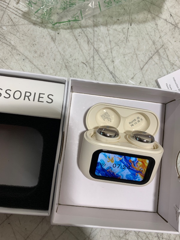 Photo 1 of Sleep Earbuds Bluetooth 5.4 in Ear Smart Touch Screen Ear Buds, 48H Playtime Mini Sleep Headphones Small Design for Side Sleepers, Crystal-Clear Calls, 5 EQ Modes, IPX7 Waterproof Earphones Bee White