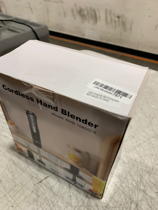 Photo 1 of Cordless Immersion Blender Handheld: 4-in-1 Cordless Hand Blender with 500ml Chopper, 600ml Beaker, Egg Whisk, 8 Speeds Hand Stick with USB Rechargeable for Smoothies, Baby Food, Soup (Black)