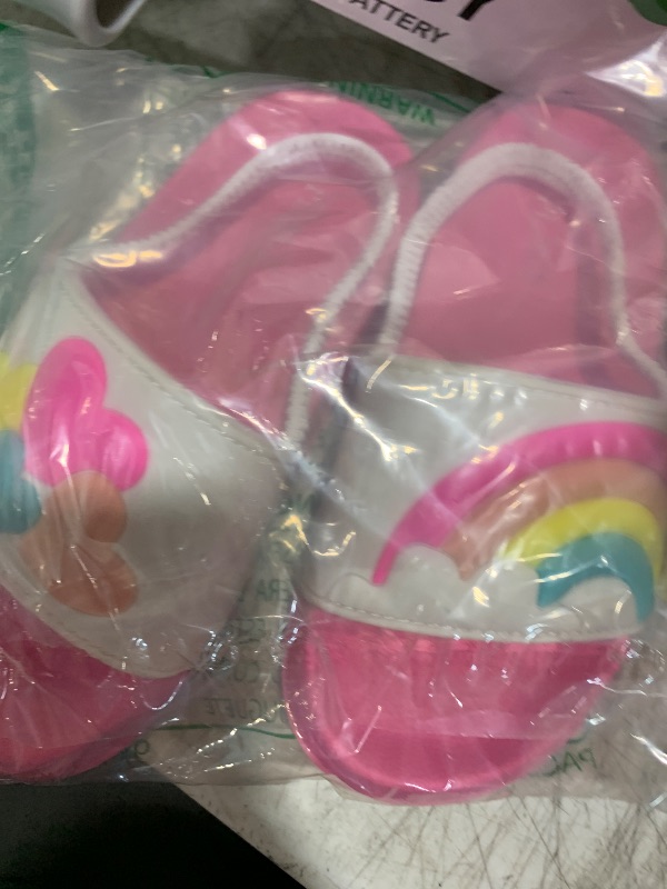 Photo 1 of The Children's Place Baby Girls and Toddler Everyday Slide Sandals with Backstrap, Rainbow Wave, 11
