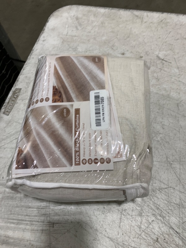 Photo 1 of QJmydeco 78 Inch Long Linen Blackout Curtains, 2 Panels Set for 76-80 inch Window Drapes Back Tab Pleated Boho Room Darkening Curtains for Sliding Glass Door,Cream Ivory, 50x78 in Length
