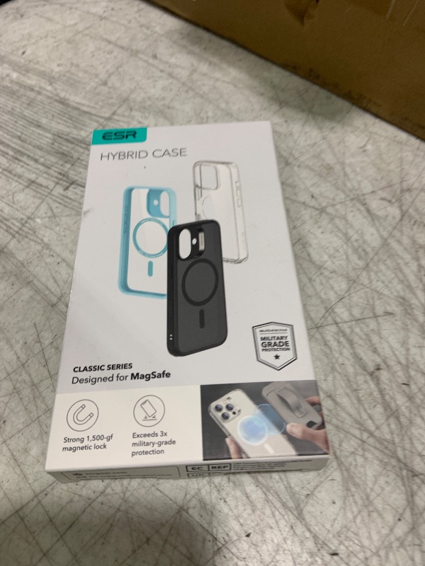 Photo 1 of ESR for iPhone 16 Pro Max Case, Compatible with MagSafe, Shockproof Military-Grade Protection, Magnetic Phone Case for iPhone 16 Pro Max, Classic Hybrid Case (HaloLock), Clear Black