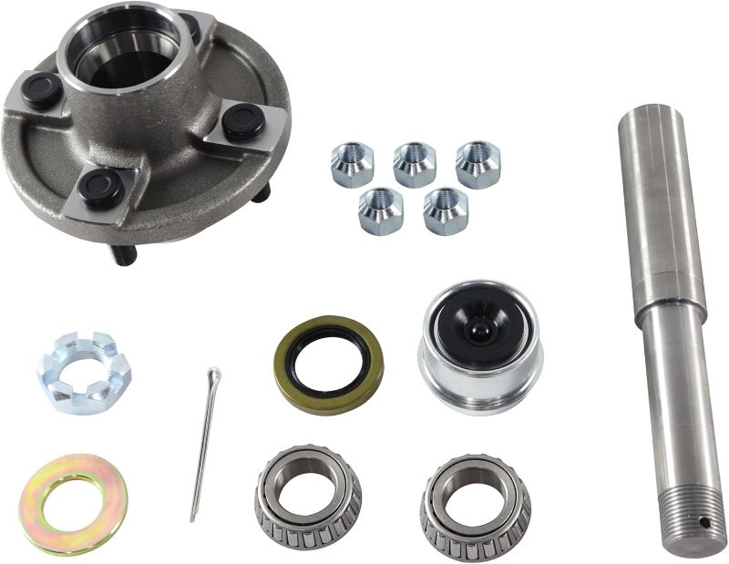 Photo 1 of Trailer Axle Kits with 4 on 4" Bolt Idler 1" Hub & Round Bt8 Spindle - Set of 2