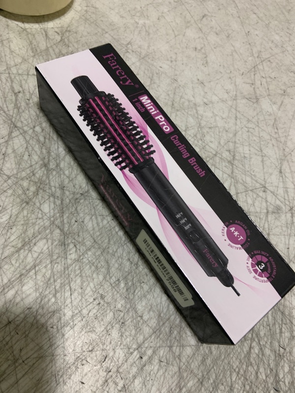 Photo 1 of Farery Mini Thermal Brush 3 Temperature Adjustable, Travel Curling Iron for Short Hair 1 Inch, Heated Round Brush for Soft Curls, Lightweight Curling Wand Perfect for Bouncy Hair, Dual Voltage