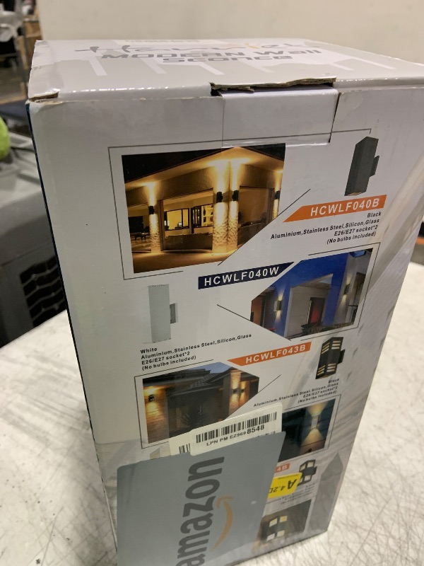 Photo 1 of harriet Porch Lights Outdoor Modern - IP64 Waterproof Aluminum and Tempered Glass Cover, 13" Rectangular Up/Down Wall Sconce for Porch, Garage & Patio, Exterior Lighting, White