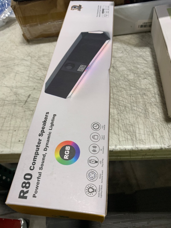 Photo 1 of SOULION R80 Bluetooth Computer Speakers, USB Plug & Play PC Speakers with Digital Clock Display, Clear Sound Soundbar with Colorful LED Lights for Desktop Monitor Laptop (USB Adapter Included)