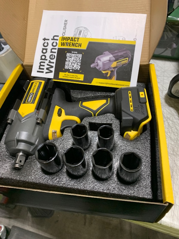 Photo 1 of VERVEWAVE 1200N.m Impact Wrench for DeWalt 20V Battery (no battery), 20V 1/2” Cordless Impact Gun, 900Ft-lbs Electric Impact Driver with 3-Speed Control, 6 Pcs Impact Sockets Included, Tool Only