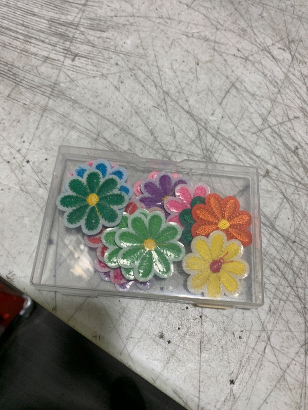 Photo 1 of 24pcs Flower Iron on Patches, 1.57×1.57in Muti-Colour Floral Applique Patches Aesthetics Sew on Patches Iron on Embroidery Patches Flowers for Clothing Jackets Backpacks DIY Accessory