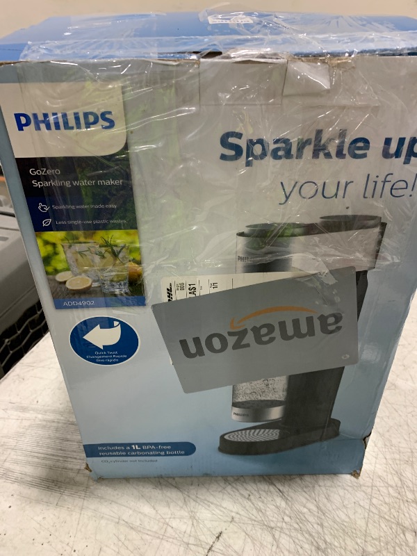 Photo 1 of Philips Soda Streaming Machine, Stainless Sparkling Water Maker Easy Install with Quick Twist 1L PET Carbonating Bottle, Soda Maker Compatible with 60L CO2 Carbonator (NOT Included), ADD4902BKOQ/37