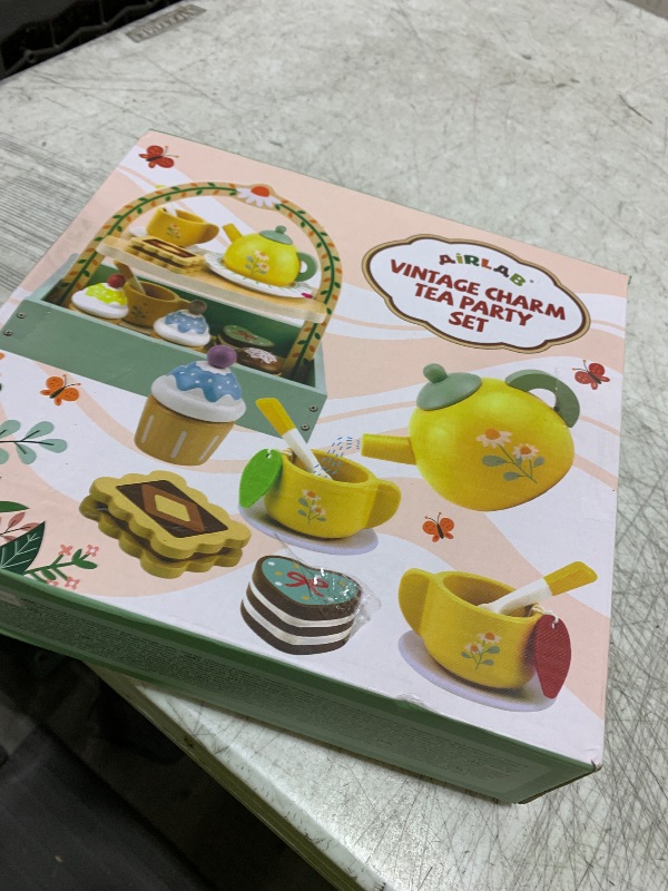 Photo 1 of Wooden Tea Sets for Little Girls 1-3 Play Food Cake Toys Toddlers 3-5 Kitchen Accessories Pretend Play Princess Playset for 2 3 4 5 6 Year Old Girl Boy Party Birthday Gift