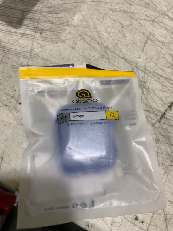 Photo 1 of AIRSPO Airpods Case Cover, Clear Soft TPU Protective Cover Compatible with Apple AirPods 1/2 Wireless Charging Case with Keychain (Clear Blue)