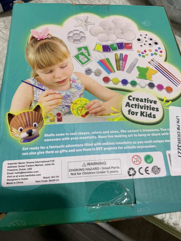 Photo 1 of Bambibo Shell Painting Craft Kit for Kids - MEGA Pack, 54 in 1 | Glow in The Dark Shell Painting Kit | Art and Craft Set with 18 Paints | Large Art Kit for Kids Ages 8-12
