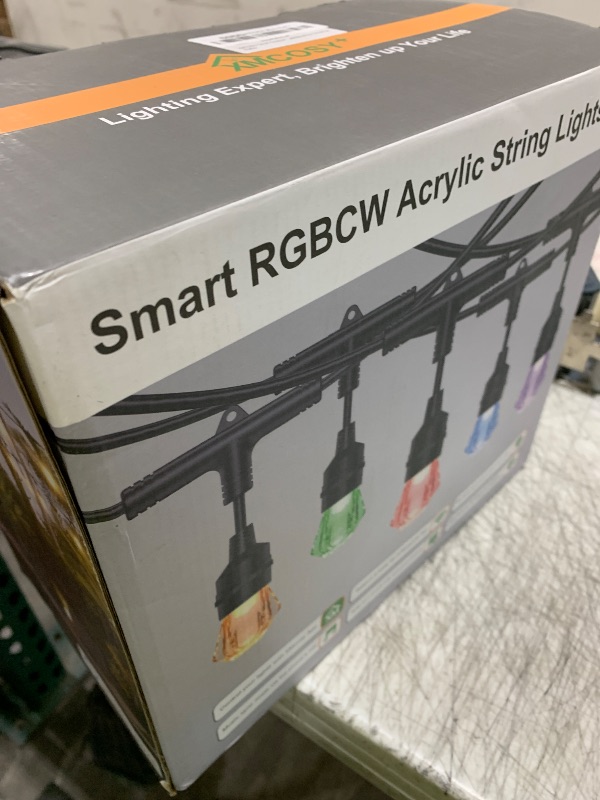 Photo 1 of XMCOSY+ Smart Outdoor String Lights - 123ft RGBCWIC Patio Lights with 40 Color Changing Bulbs, LED String Light for Outside Backyard Bistro Party, APP WiFi Control, Work with Alexa, IP65 Waterproof