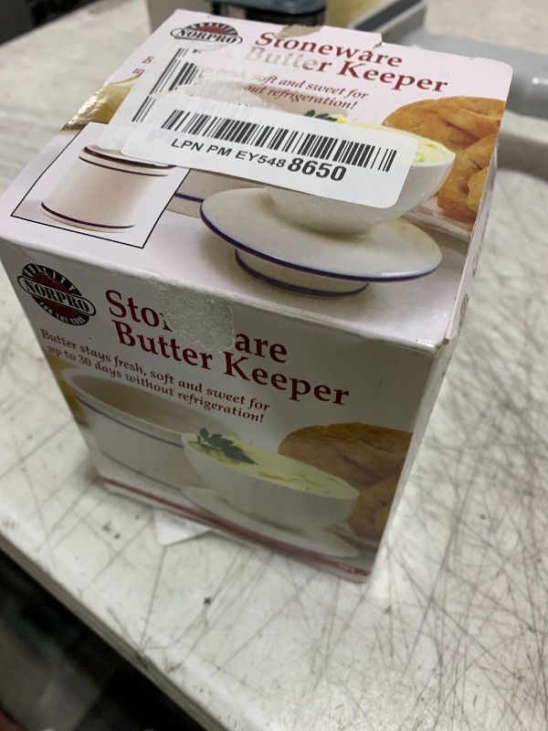 Photo 1 of Norpro Glazed Stoneware Butter Keeper,White