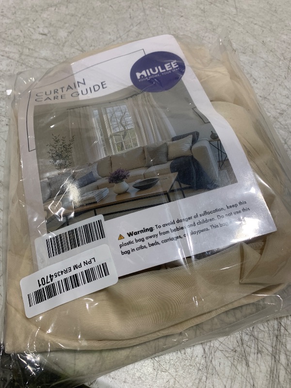 Photo 1 of MIULEE 2 Panels Solid Color Sheer Window Curtains Elegant Window Voile Panels/Drapes/Treatment for Bedroom Living Room (54X96 Inches Cream)