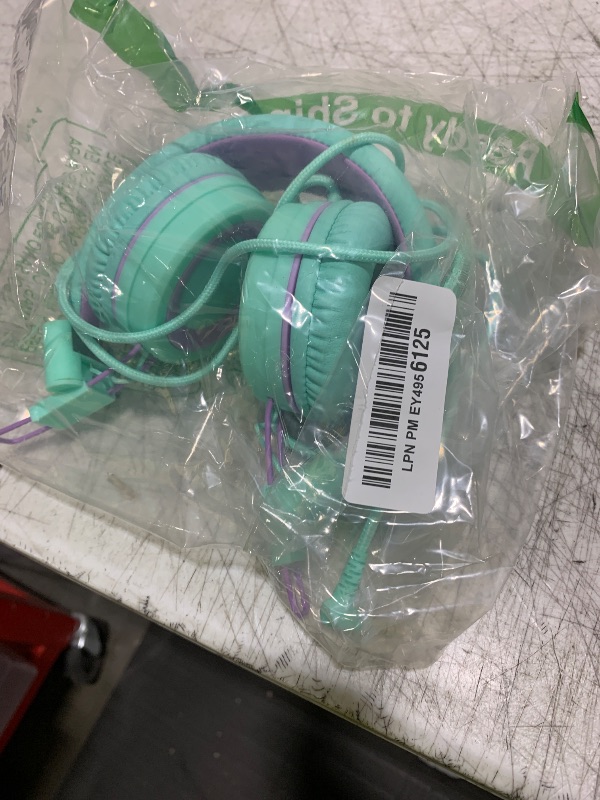 Photo 1 of ELECDER i37 Kids Headphones Children Girls Boys Teens Foldable Adjustable On Ear Headphones 3.5mm Jack Compatible Cellphones Computer MP3/4 Kindle School Tablet Green/Purple