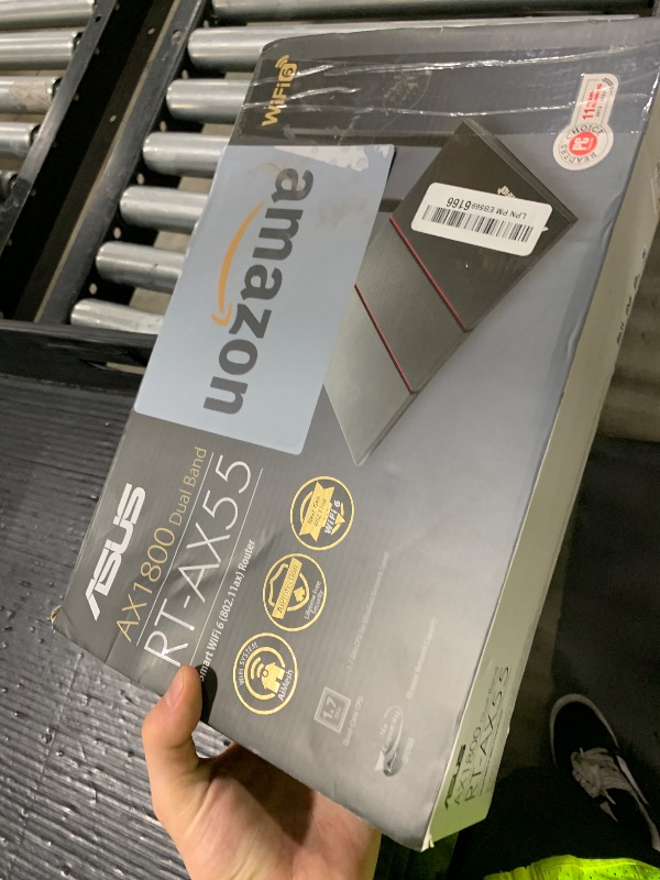 Photo 1 of ASUS RT-AX55 AX1800 Dual Band WiFi 6 Gigabit Router, 802.11ax, Lifetime internet security, Parental Control, Mesh WiFi support, MU-MIMO, OFDMA, 4 Gigabit LAN Ports, Beamforming