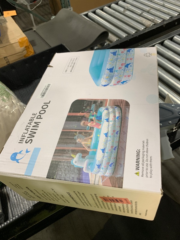 Photo 1 of Inflatable Pool for Kids and Adults, Large Blow up Swimming Pool (118" L x71 W x 23.5" H), Unicorn Pool for Kids with Sprinkler, Thicken Oversized Pools for Whole Family Party Backyard Garden Outdoor